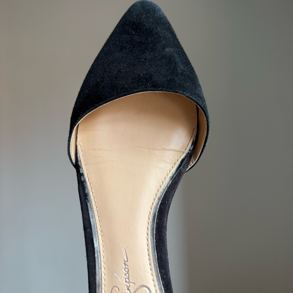 Jessica Simpson Suede Black Lace-Up Flats Size US 7,5 EU 37,5 Ankle Tie - Picture 9 of 14